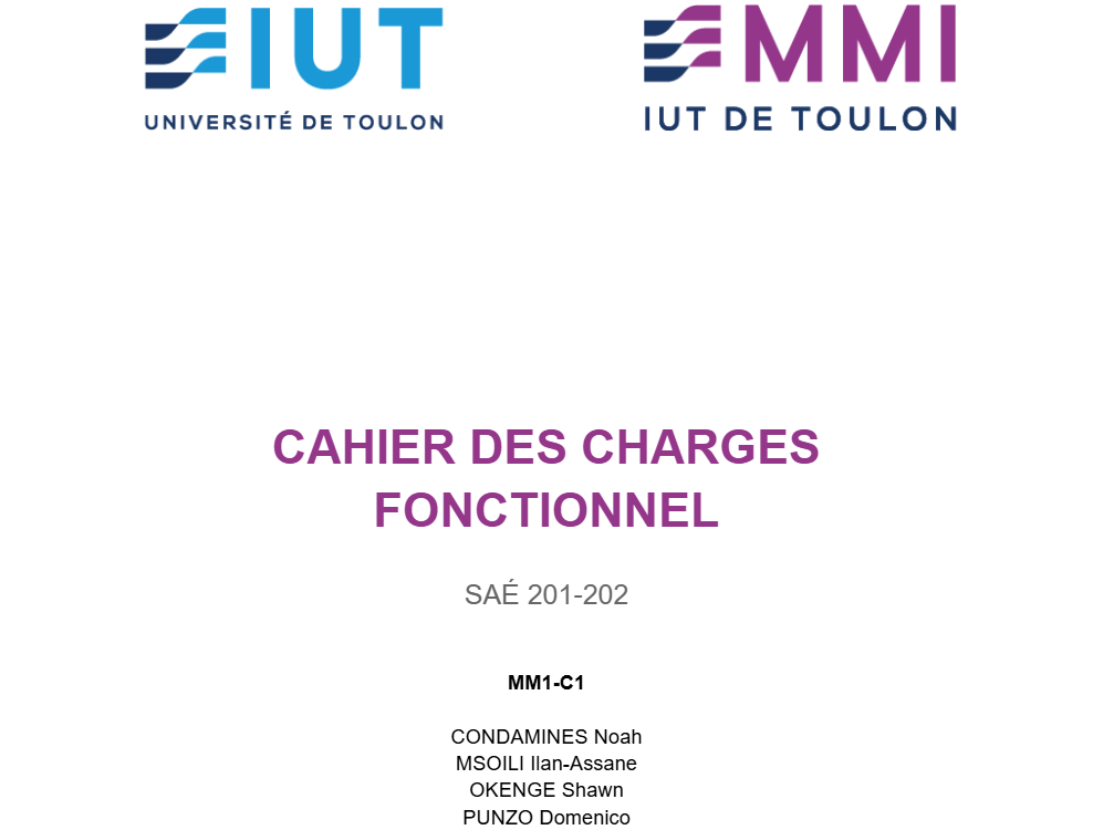 Cahier des charges SAE 201-202